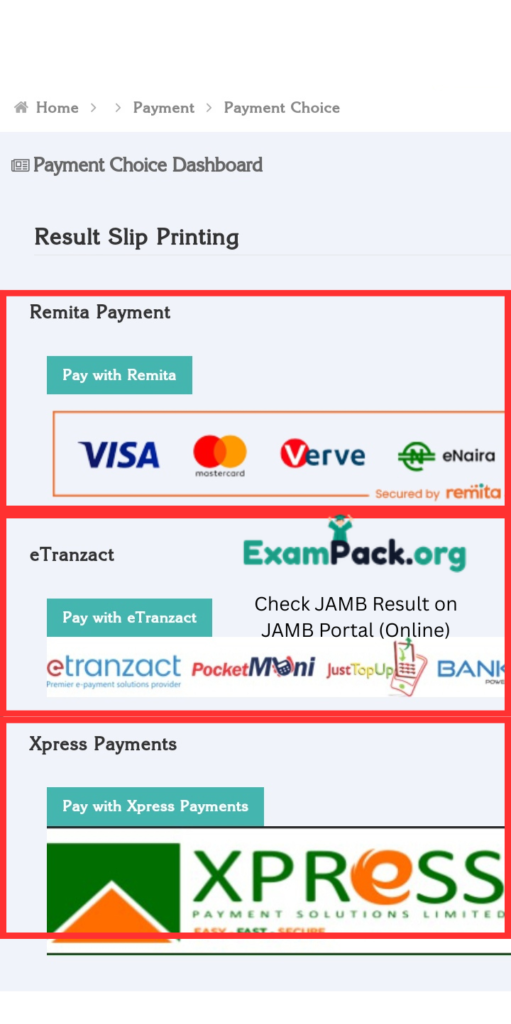 Check JAMB Result Online